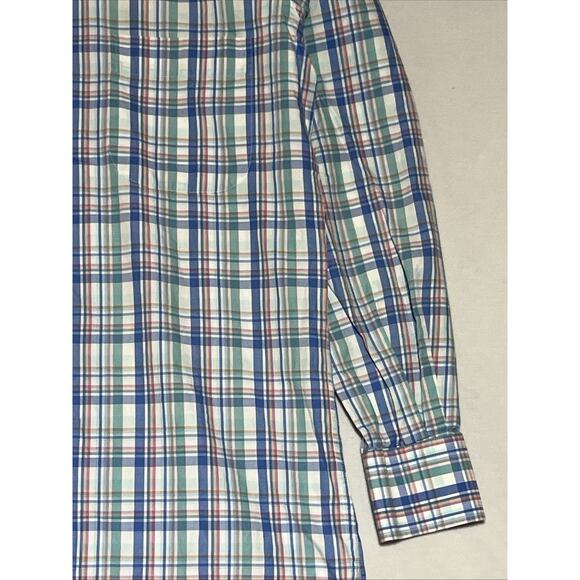 Peter Millar Button Up Collared Shirt Mens Small Plaid Cotton Spread Lightweight - Picture 3 of 12